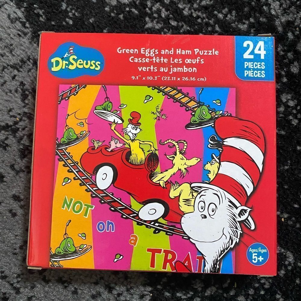 Dr Seuss Jigsaw Puzzle 24 Pieces Green Ham and Eggs Edition 9.1" x 10.3"